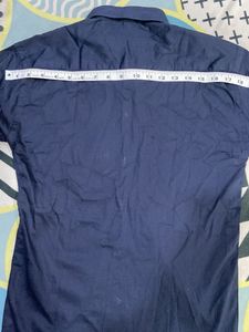 Classic Navy Blue Men's Dress Shirt