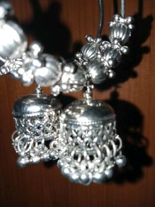 Oxidised Jhumka Hoop Earrings