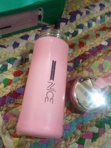 Nice flask Glass Water Bottle 400 ml Pack of 1