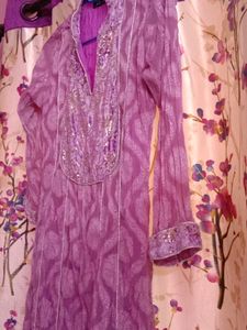 Short Kurti , Lilac Color , All Over Work, Pretty