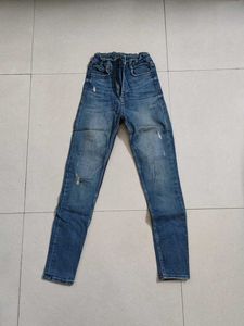 Blue Distressed Denim Jeans