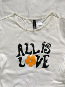 White "All Is Love" Graphic Tee