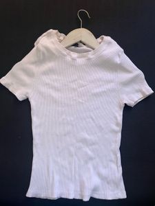 Ribbed Knit Short Sleeve Top