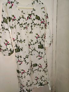White Printed Kurti