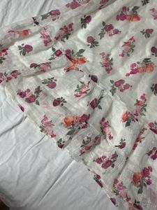 OFF WHITE FLORAL PRINT MAXI DRESS
