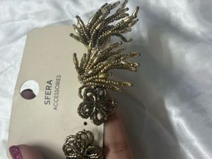 Beaded Headband &amp; Heart Earrings Set