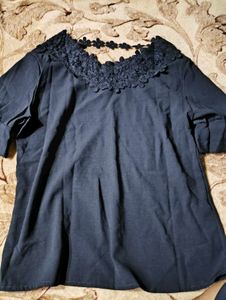 Black Lace Trim Top( new)