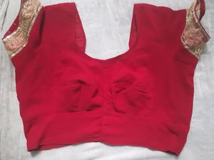 Red Designer Saree With Blouse