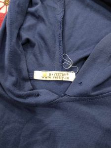 Navy Blue Hoodie Top