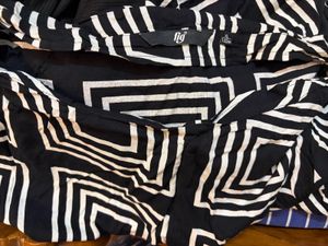 Monochrome Geometric Print Top