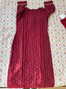 Maroon Silk Blend Ethnic Kurti