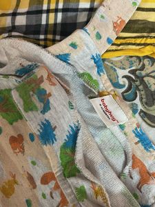 Babyhug Yellow Plaid Shirt and galac pant