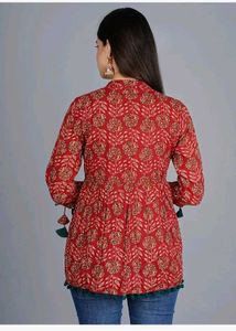 short kurti with lace in hand