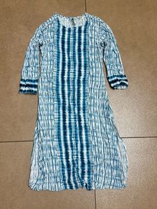 Blue & White Tie-Dye Maxi Dress
