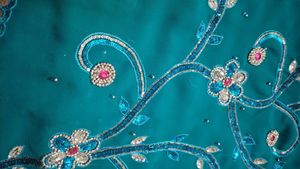 Embroidered Teal Dupatta