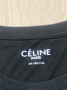 Celine back golden iconic logo Black T-Shirt