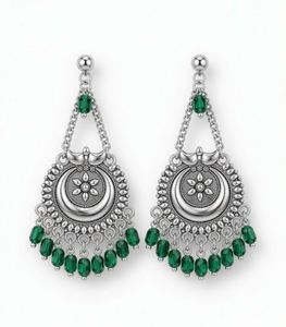 Boho Chandelier Earrings with Blue Beads