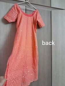 Peach Sequined Kurta freedelivery whodoesn't offer