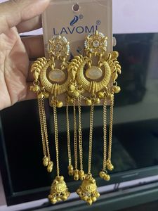 Kashmiri earrings Gold Tone Dangle Earring