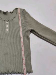 Sage Green Ribbed Top