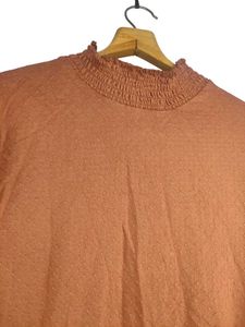 Brown Mock Neck Top LR-9