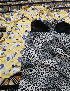 Leopard Print &amp; Floral Top Set