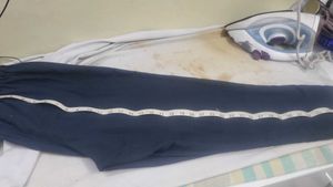 Blue Checkered Kurta with Floral Border