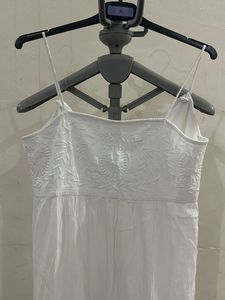 White Tiered Sundress with Embroidery