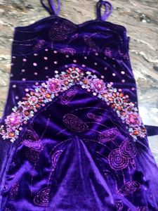 Elegant Purple Velvet Gown