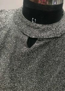 Sparkling Silver Crop Top