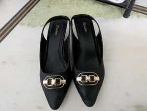 Bata Black Slingback Heels