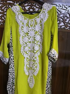 Designer Kurta with White Lace