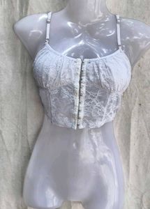 White Lace Corset Top