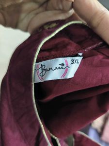 Bunaai Maroon Premium Cotton Suit Set