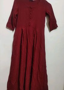 Maroon Kurti Plazo Set For Girl 30 Bust