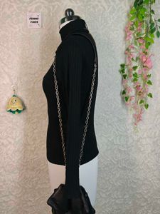Zara Chic Black Turtleneck Top