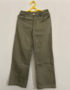 Hnm women Olive Green Wide Leg Pants