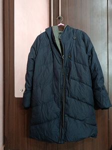 Navy Blue Puffer Coat ( Reversible)