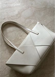 Chic Off-White Geometric Tote Bag