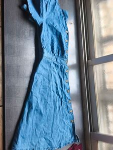 Denim Button-Down Mini Dress