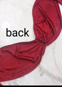 Maroon Twisted Bandeau Bikini Set