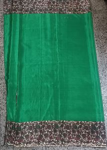 Satin Green Saree