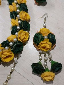 Floral Jewellery Set - Yellow &amp; Green