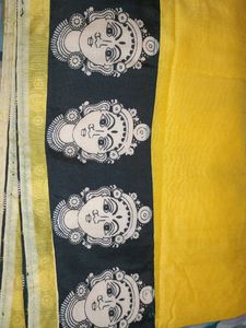 Yellow Saree with Unique Border