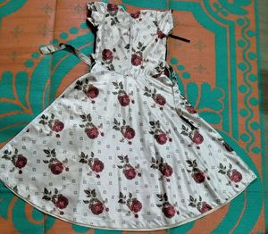 Girls Rose Print Maxi Dress with Jacket