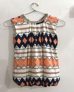 Boho Geometric Print Sleeveless Top