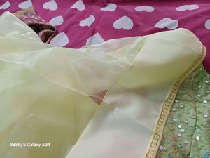Organza Fabric Saree With Stitched Designer Blouse