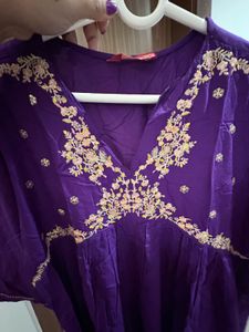 beautiful purple kurta and dupatta