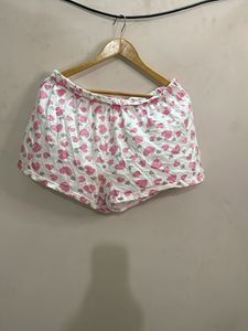 Cute Heart Print Pajama Shorts