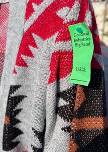 Stylish Aztec Print Open Cardigan.